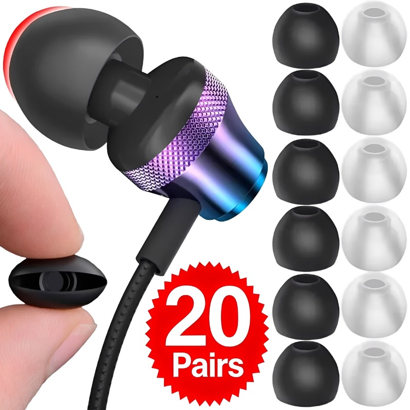 Silicone Ear Tip Replacement - 1-20 пар мягких силиконовых сменных амбушюр/наушников/накладок