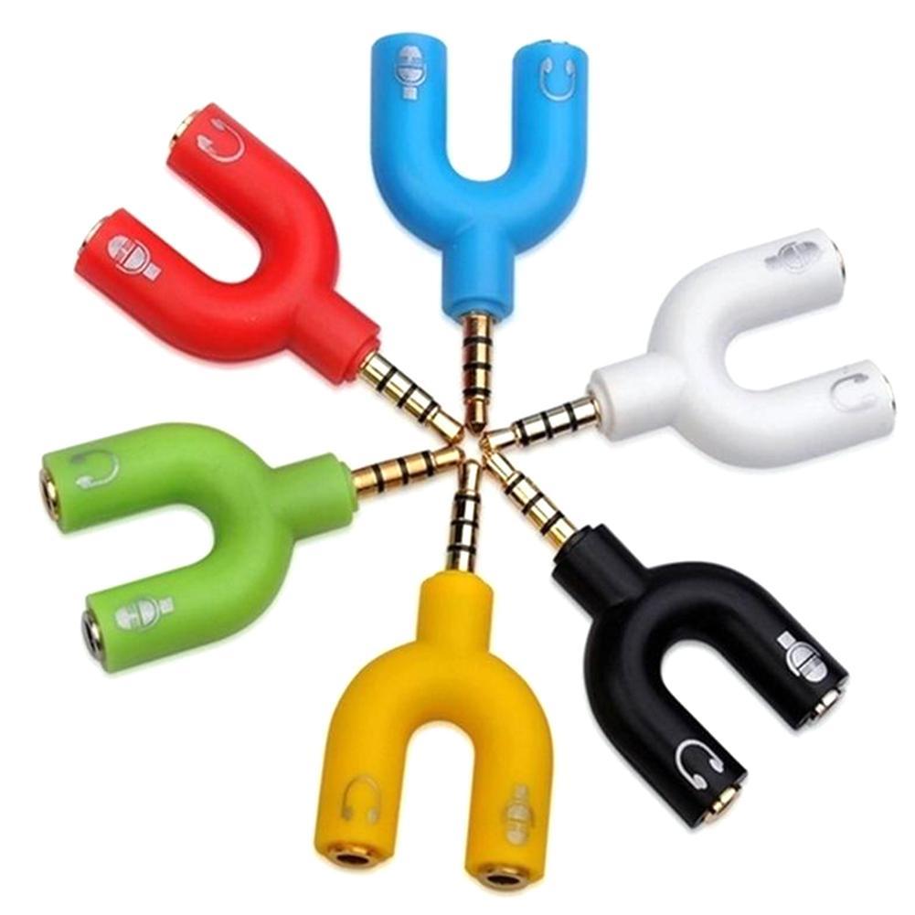1 шт., двойной адаптер U-типа  – обзор и цена Earphone Splitter Jack